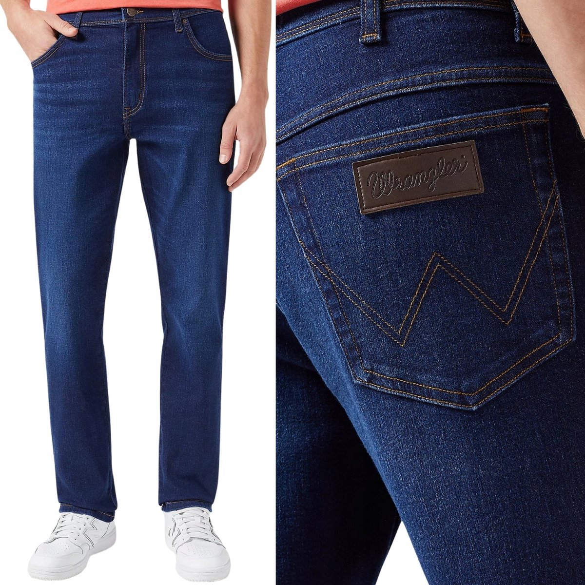 Wrangler TEXAS SLIM Night Shade EPIC SOFT wygodne spodnie jeansowe W42 L32
