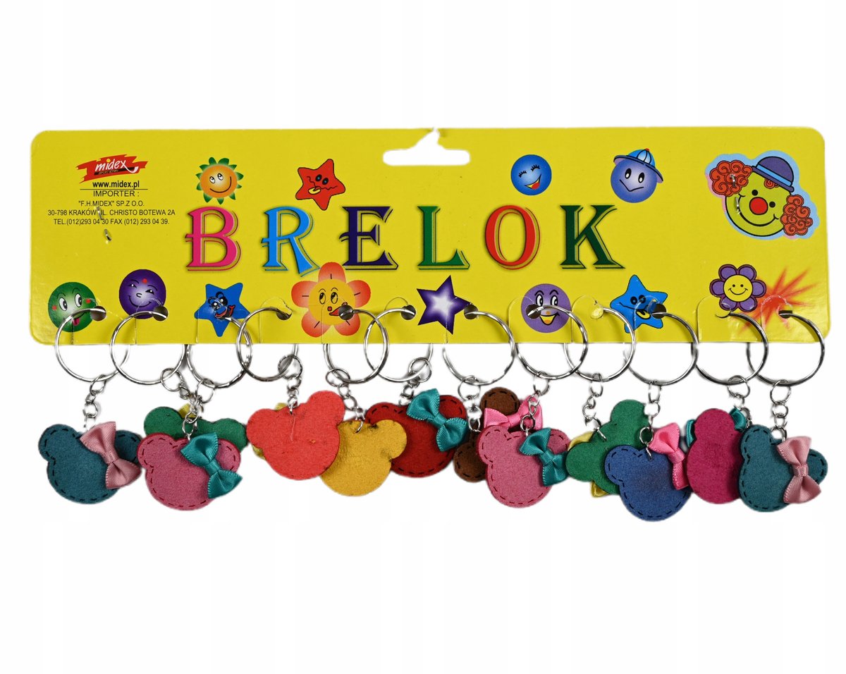BRELOK DO KLUCZY MISIEK GŁOWA MISIA ZAWIESZKA DO TORBY PLECAKA ZESTAW 12SZT