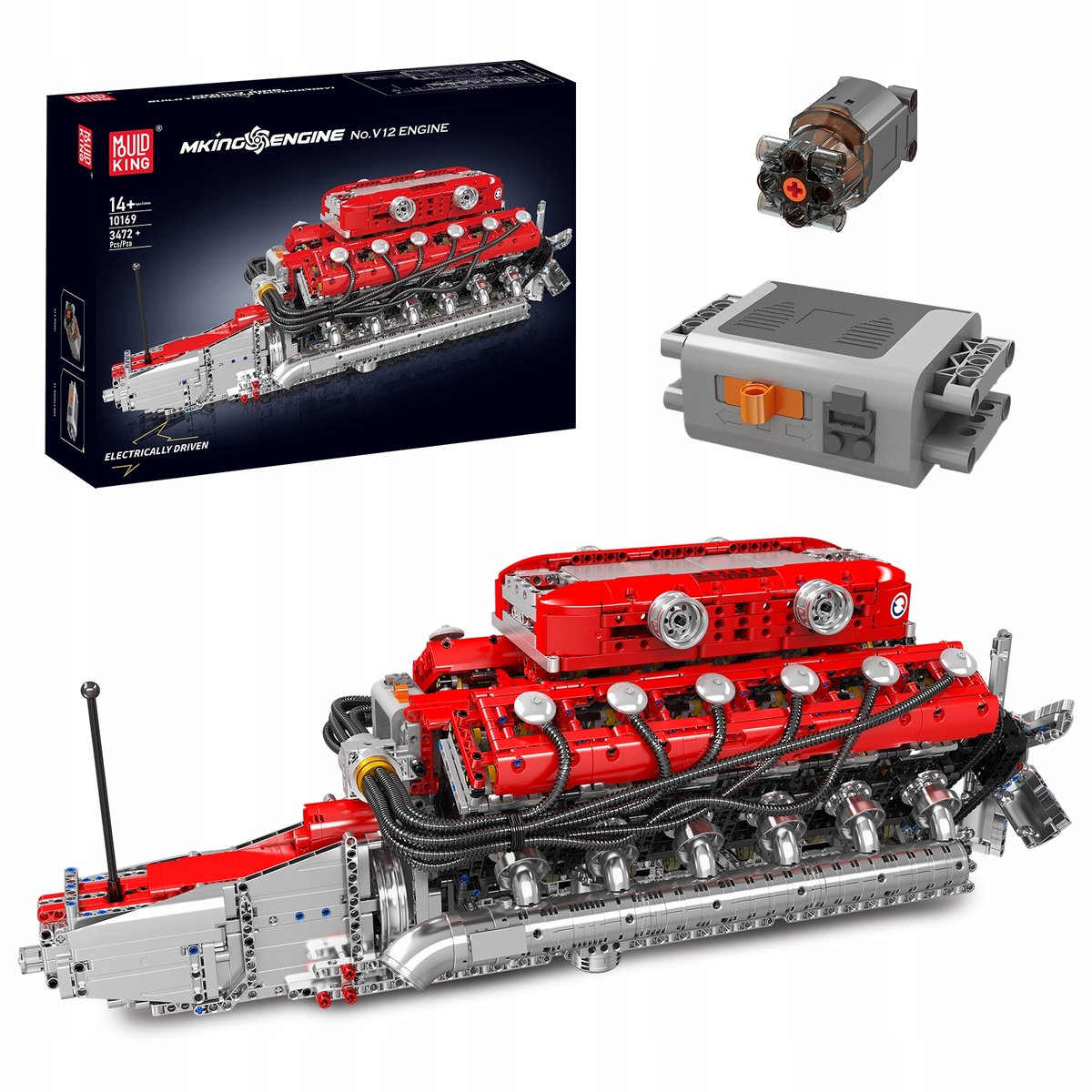 KLOCKI MOULD KING 10169 SILNIK FERRARI 812 SUPERFAST V12 ENGINE 3472 EL.