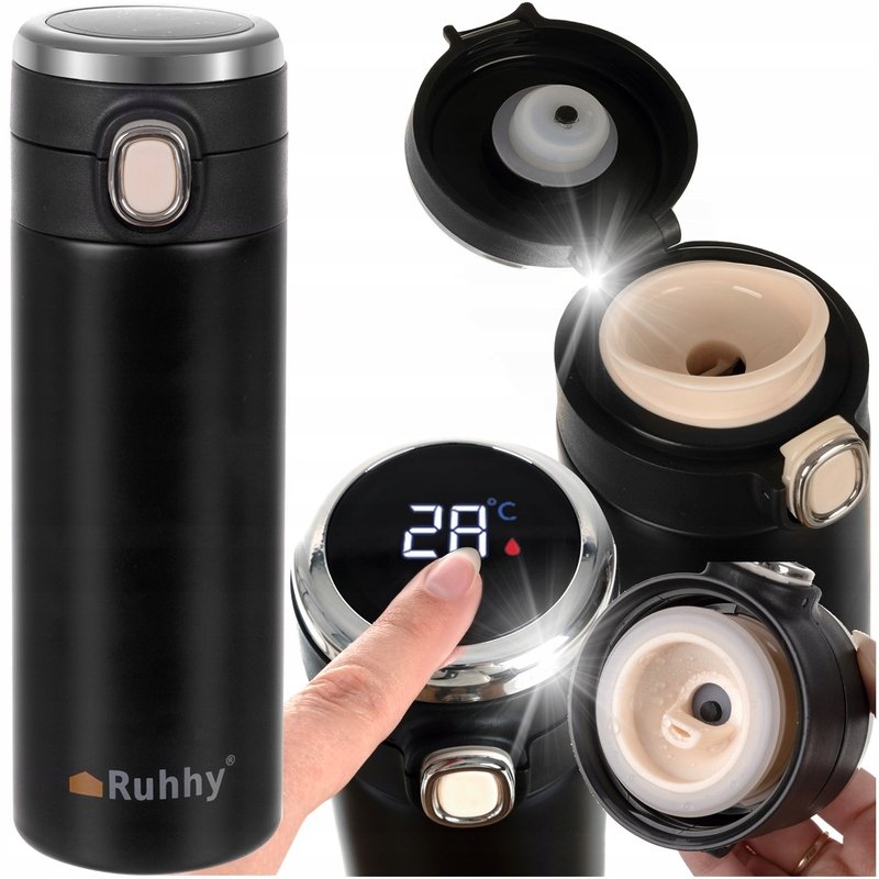 KUBEK TERMICZNY RUHHY 420ml LED szczelny stylowy design doskonała izolacja