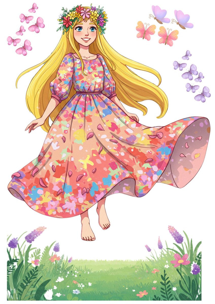 Pani Wiosna / Lato Dekoracja Okienna Duże Dwustronna A3