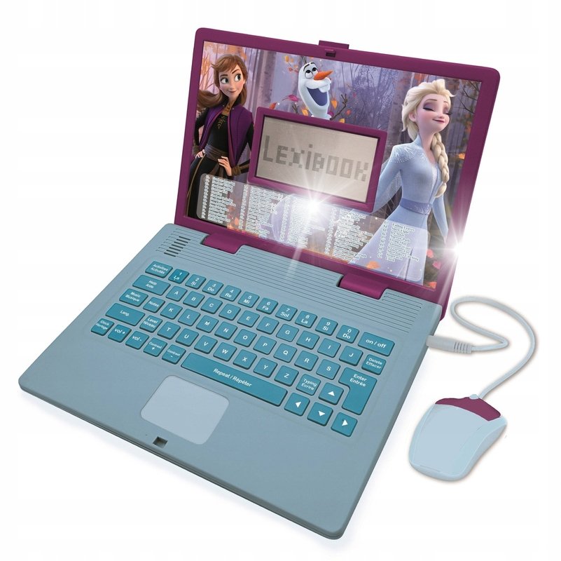 LAPTOP EDUKACYJNY FROZEN KRAINA LOFU - ekran LCD z animacjami - 3 języki