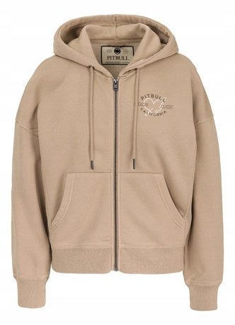 Bluza damska z kapturem Pitbull Manzanita Heart ZIP Washed beżowa M/L
