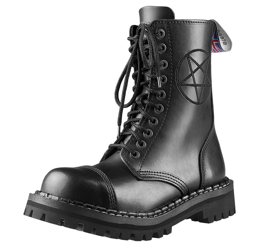 glany STEADY'S - 10 dziurek, czarne / CZARNY PENTAGRAM (STE/10/HAFT) -40