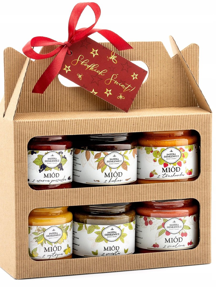 ZESTAW MIODY Z DODATKAMI WALIZKA 6x250G