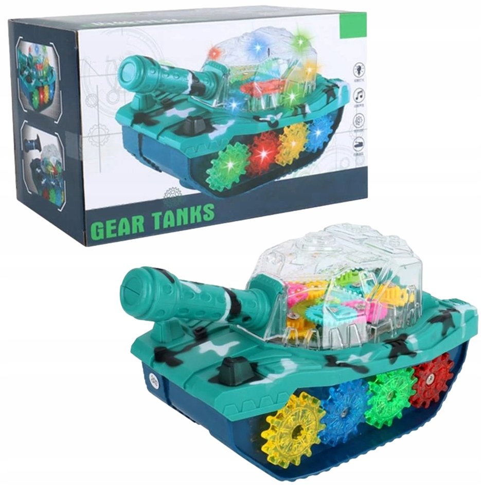 Czołg Przeźroczysty Grający Świecący LED TANK