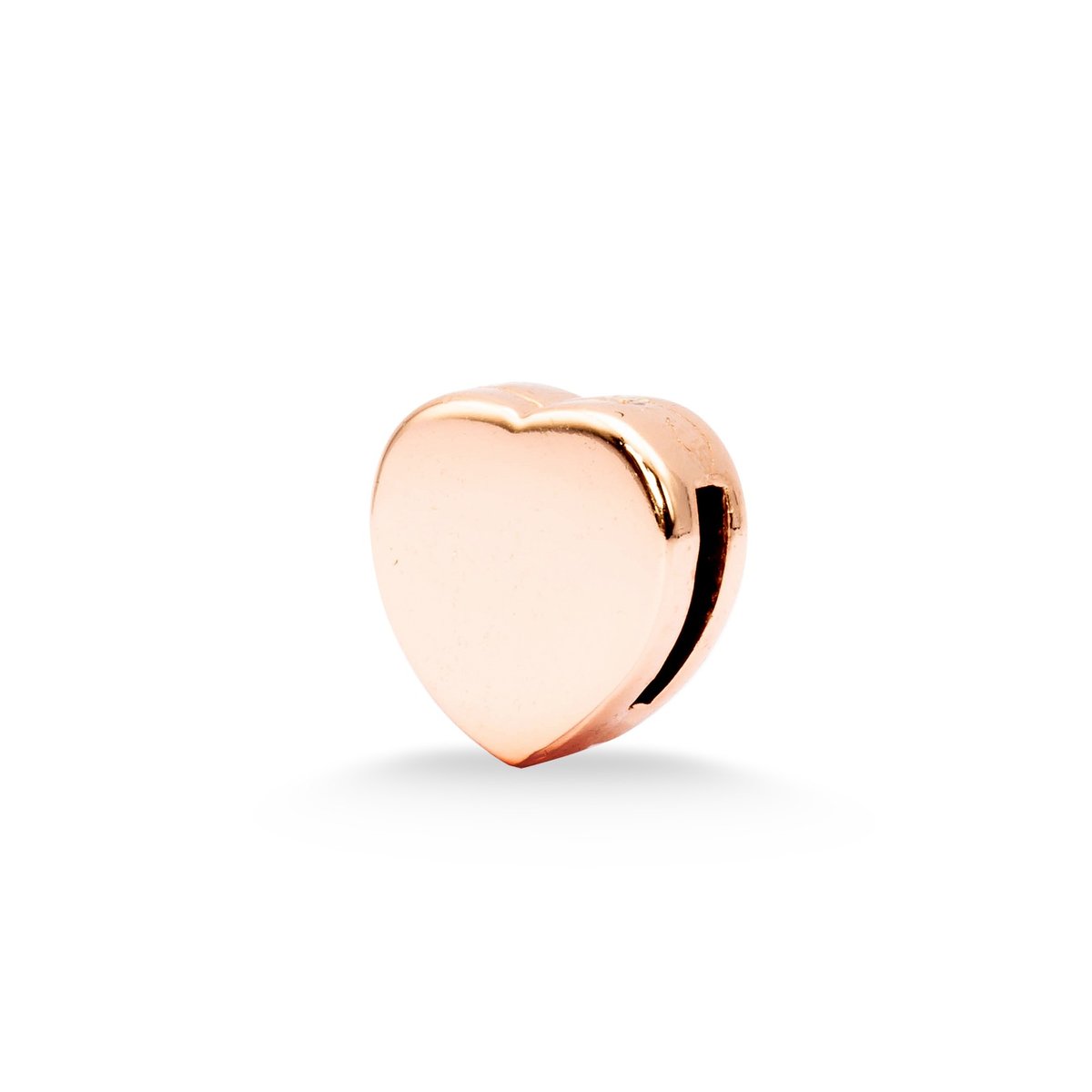 Srebrny pozłacany charms klips 925 serce