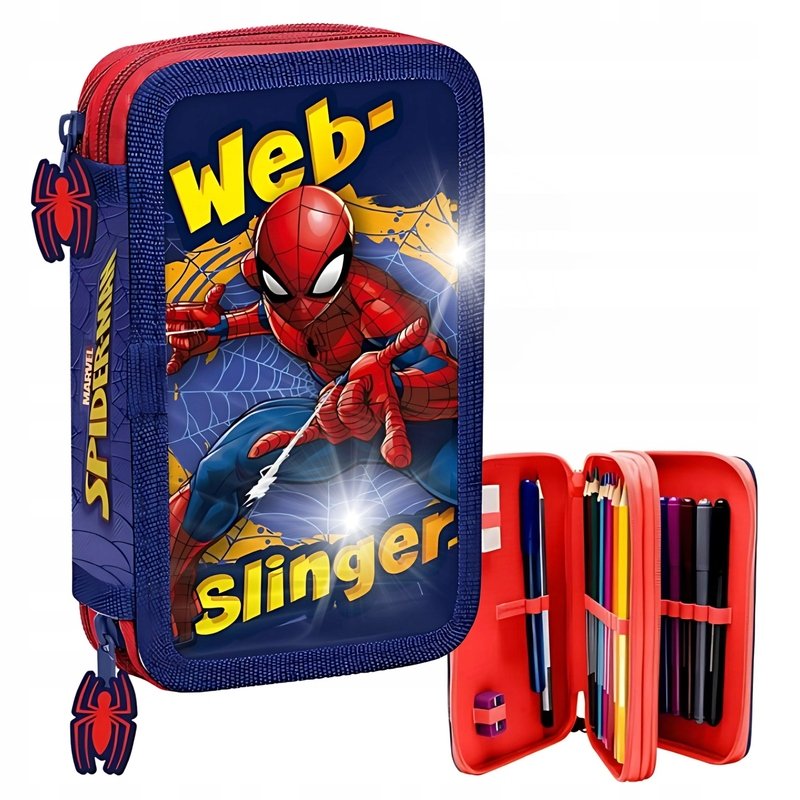 Piórnik SPIDERMAN szkolny przedszkolny dla dziecka dwukomorowy