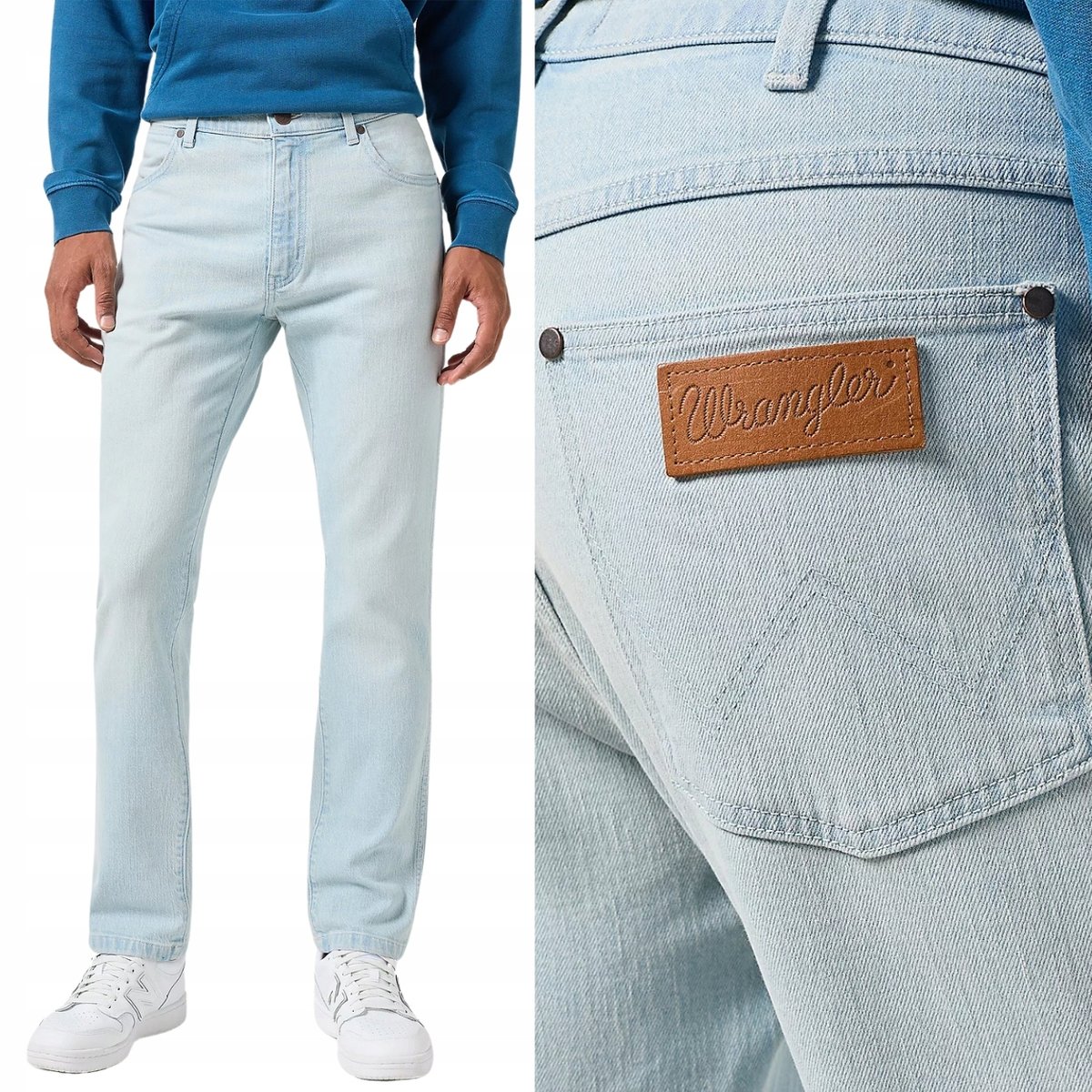 Wrangler LARSTON Rocky Landing dopasowane spodnie jeansowe na lato W38 L34