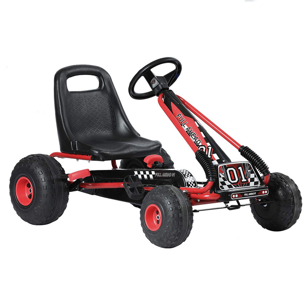 Gokart na pedały dla dzieci jeździk dźwignia regulacja siedzenia czerwony