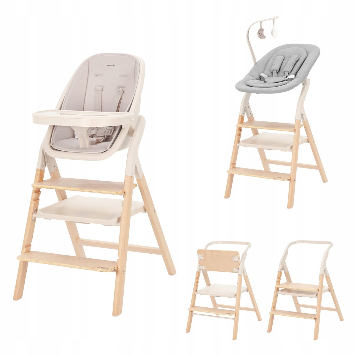 Krzesełko do karmienia bujaczek Carrello ERGO CRL-16701 Sugar Beige