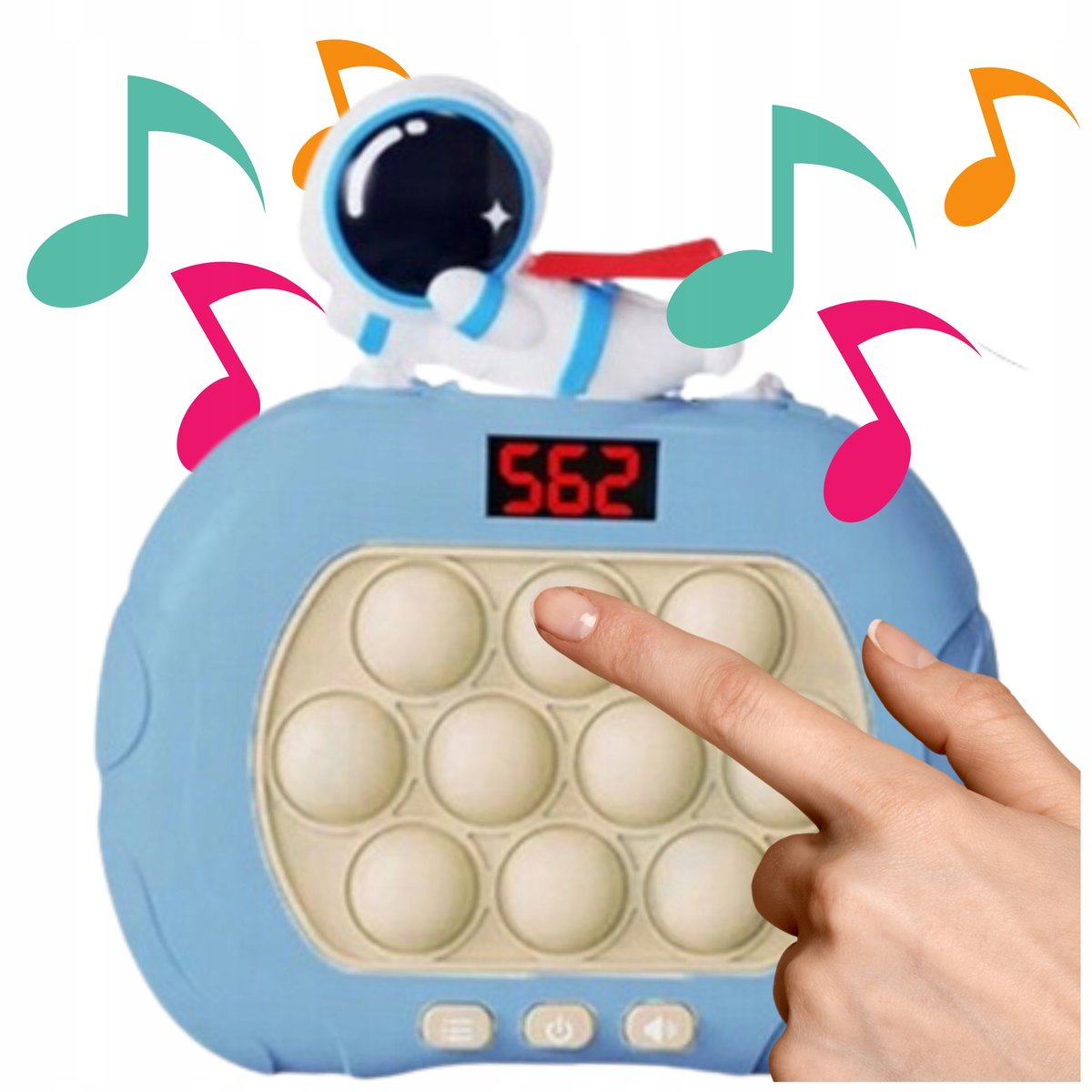 Gra POP IT POPIT Elektryczna ANTYSTRESOWA Zręcznościowa ASTRONAUTA LICZNIK
