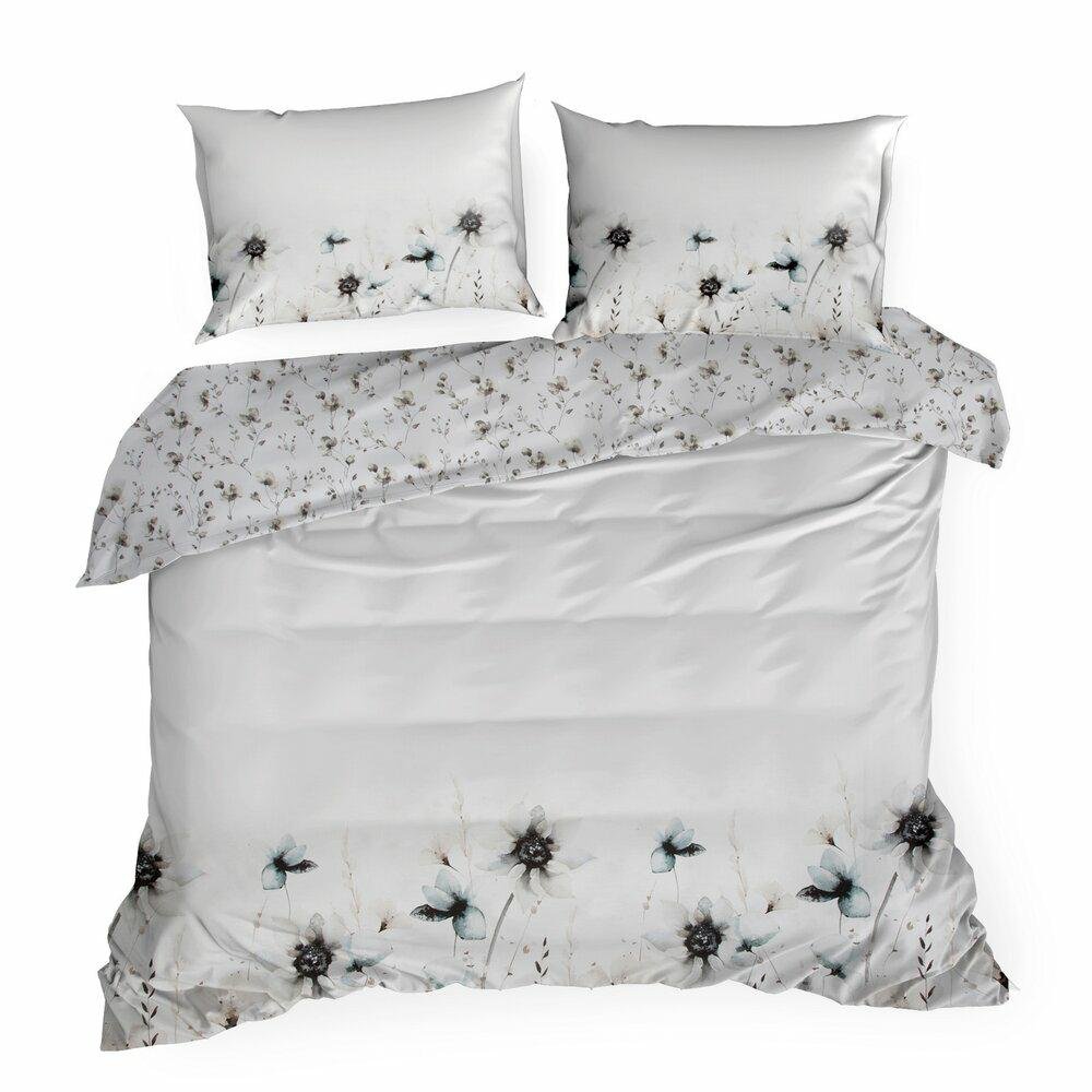 PREMIUM22 Pościel Satynowa 220x200 Kwiaty Obustronna