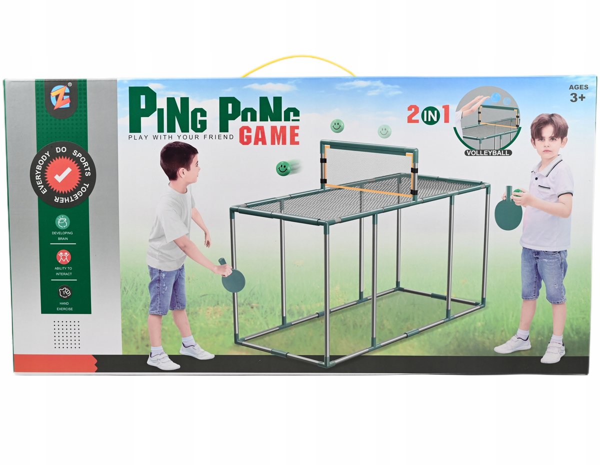 STÓŁ SPORTOWY 2W1 DO DOMU I OGRODU PING PONG SIATKÓWKA DLA DZIECI