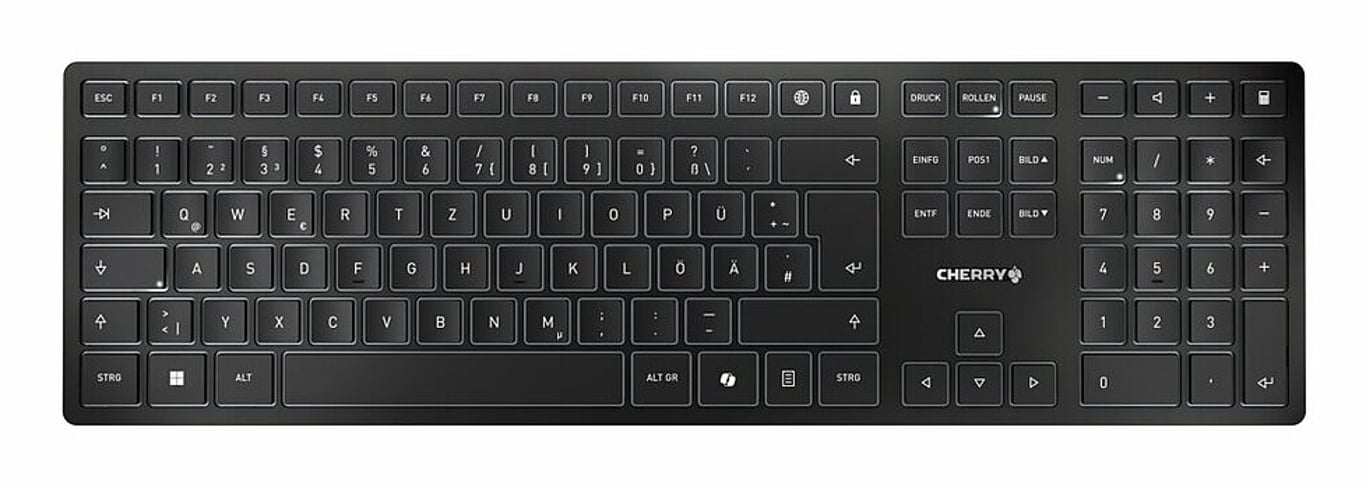 CHERRY KW 9100 SLIM Wireless + Bluetooth QWERTY Portugalski Czarny, Szary JK-9100PO-2