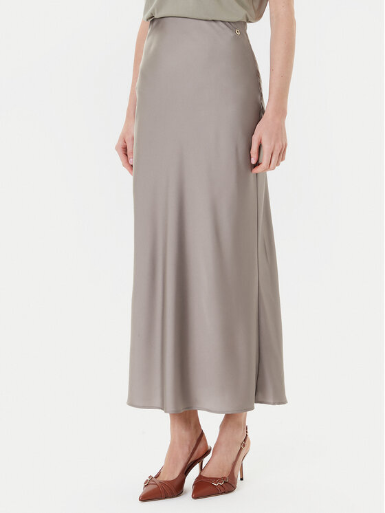 Guess Spódnica midi W5YD55 WF1T2 Szary Regular Fit