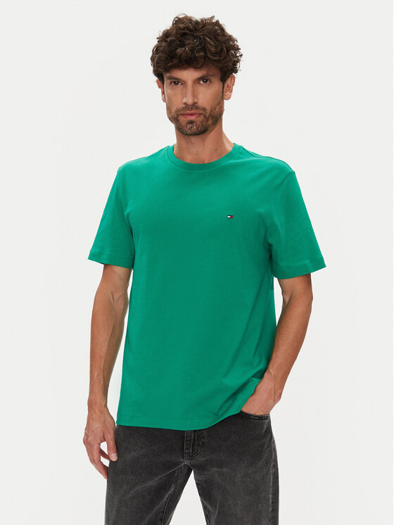 Tommy Hilfiger T-Shirt Ess Seasonal MW0MW39995 Zielony Regular Fit