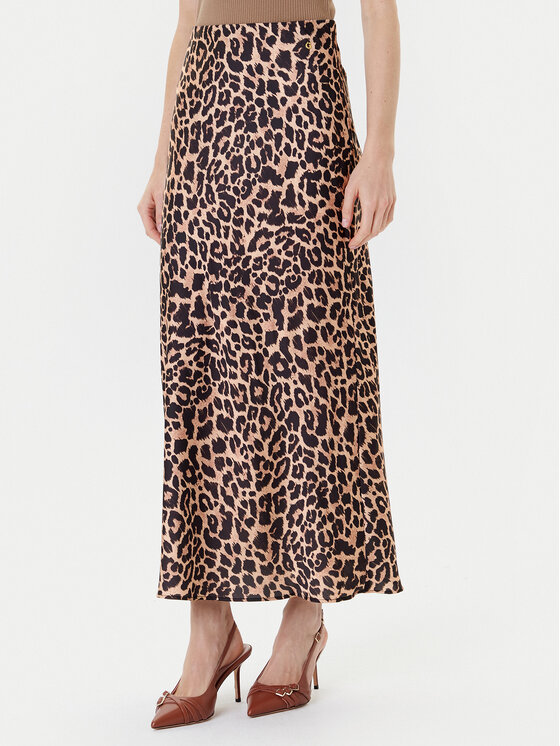 Guess Spódnica midi W5YD55 WF1T2 Brązowy Regular Fit