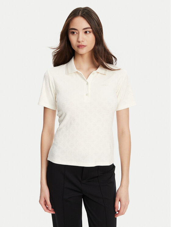 Guess Sweter V5YP01 KCX12 Écru Regular Fit