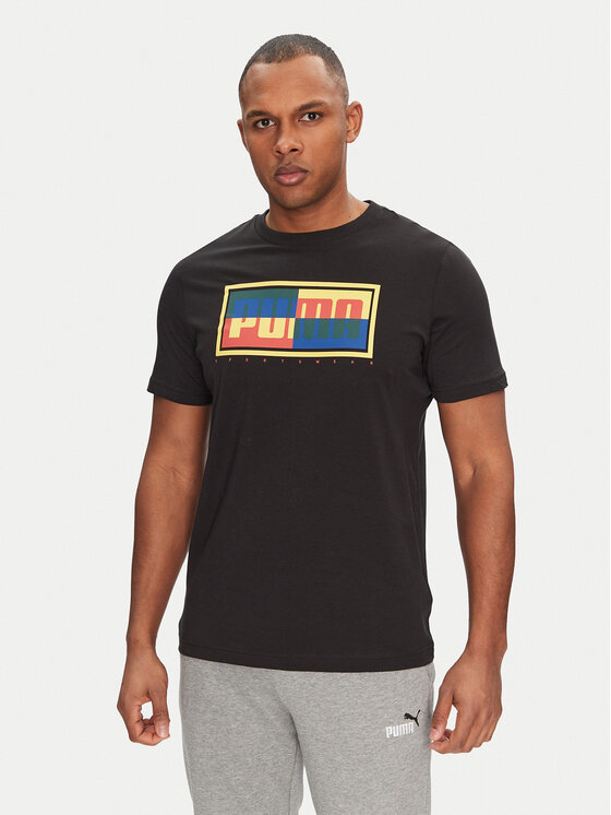 Puma T-Shirt Graphics Box 684827 Czarny Regular Fit