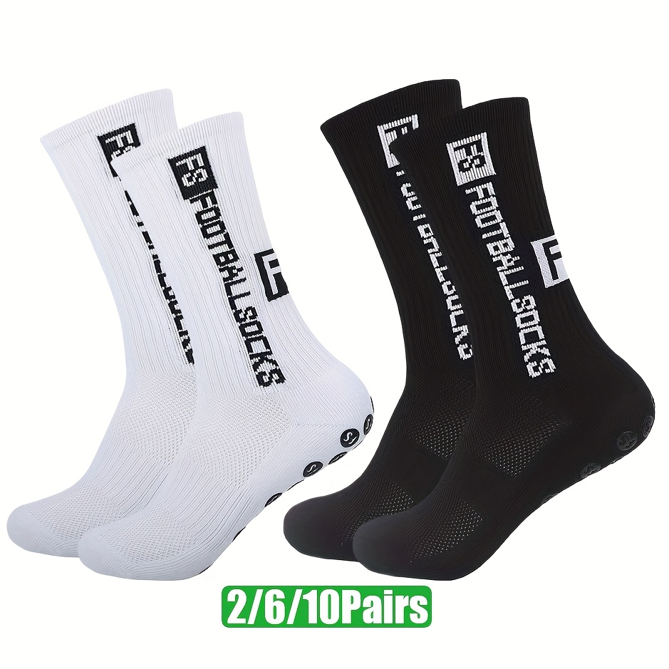 TEMU 2/6/10 Par Skarpet Sportowych z Uchwytem - Oddychająca Frotte z Antypoślizgowymi Gumkami, Wentylacja Siatkowa do i Ćwiczeń - Piłka Nożna,