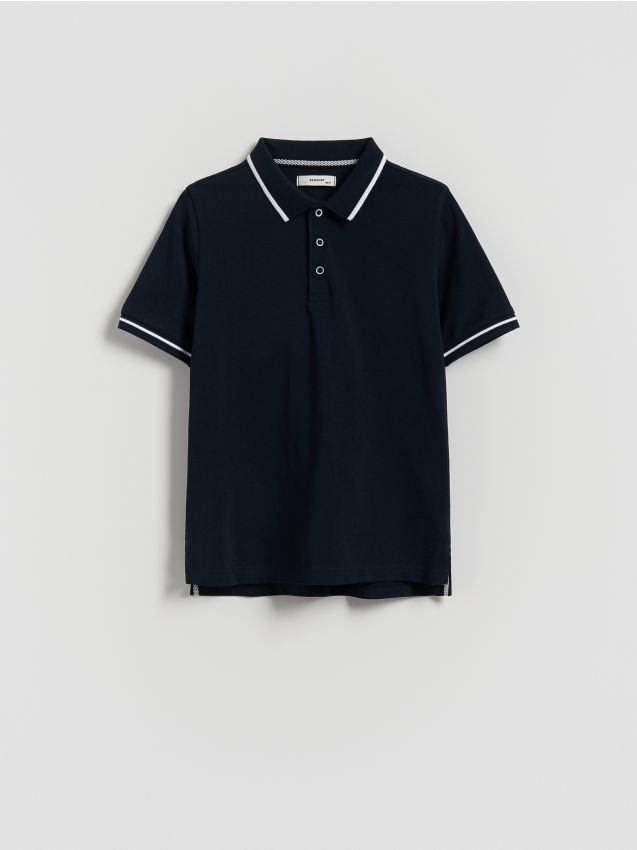 Reserved - T-shirt polo - granatowy
