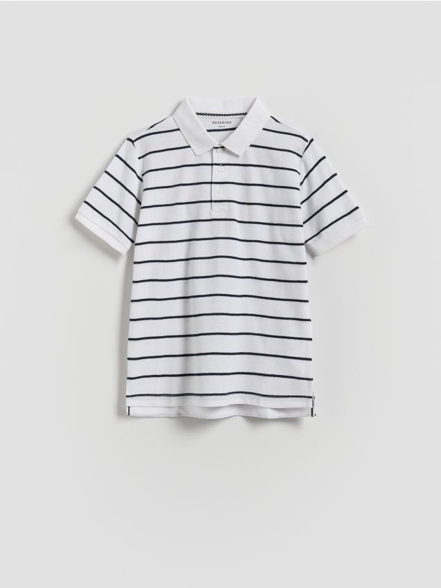 Reserved - T-shirt polo - biały