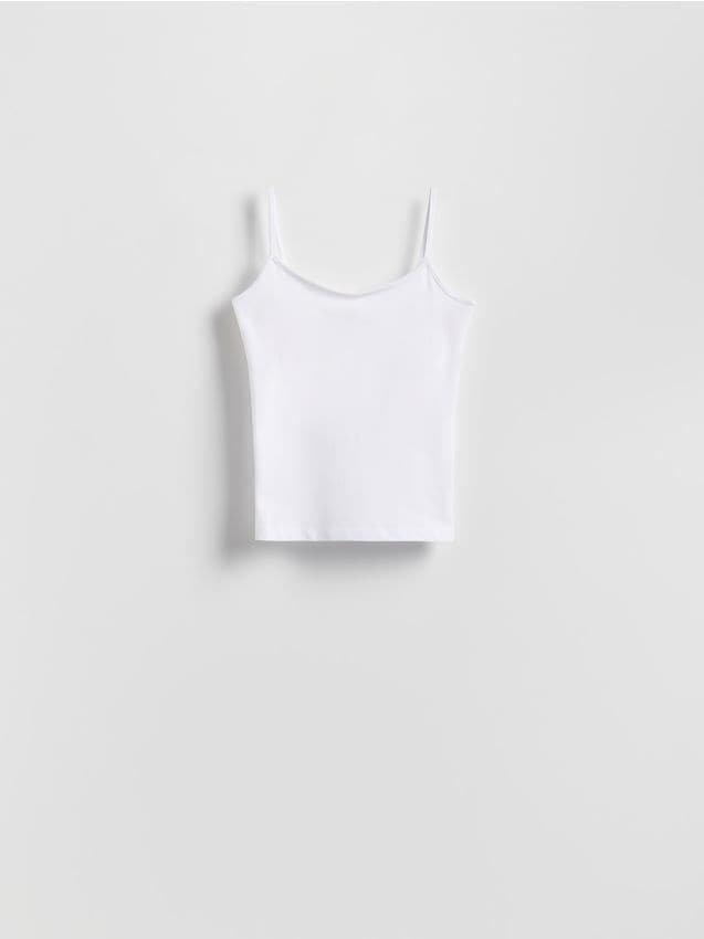 Reserved - Bawełniany top - biały