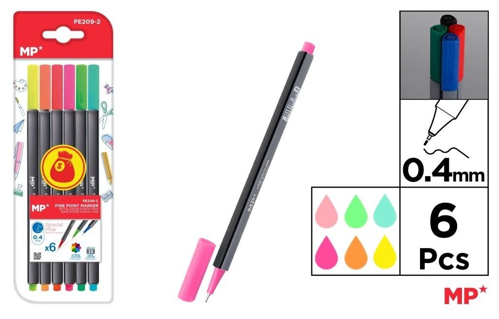 Mp Main Paper Cienkopis 0.4mm 6 szt.