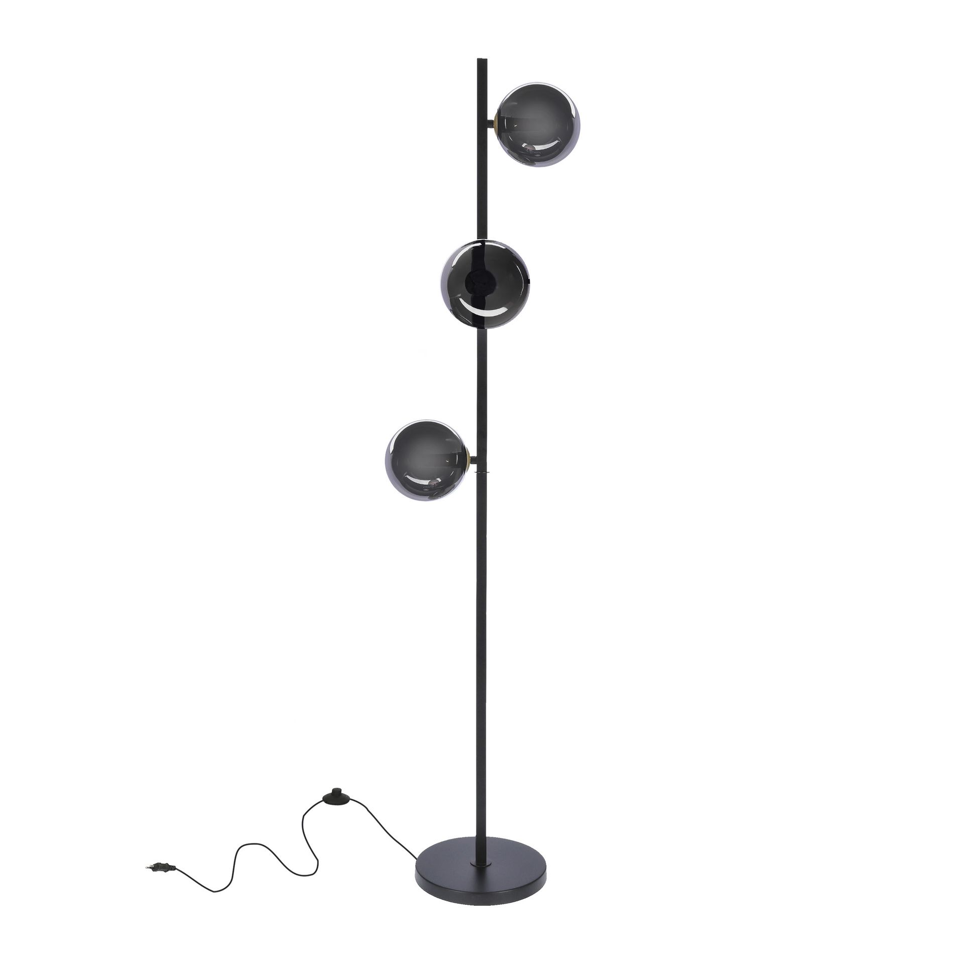 Elegancka lampa podłogowa z kloszami, czarna 53-44136 z serii KAMA