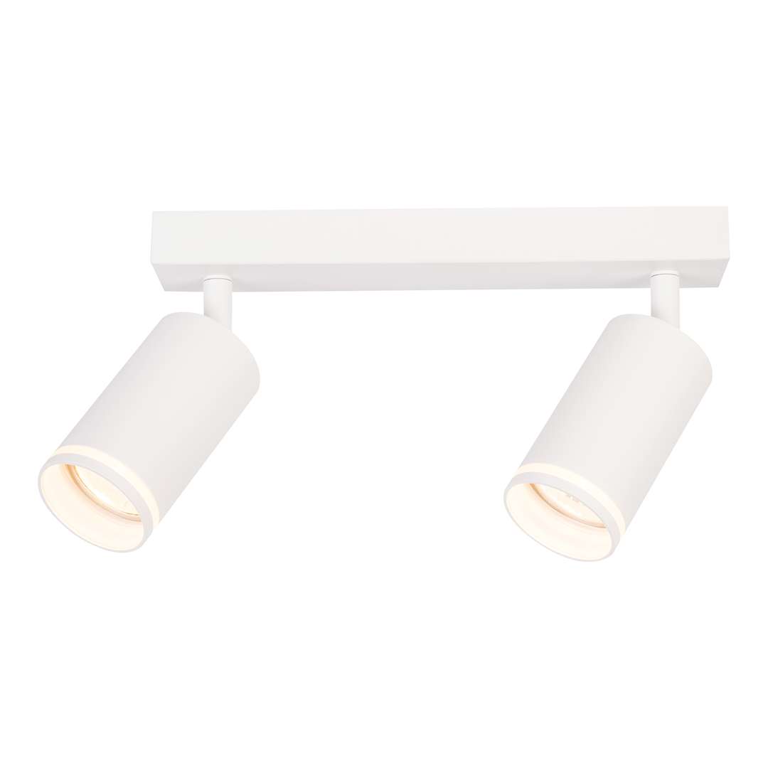 Lampa sufitowa w kolorze białym, dwa reflektory ML2070 z serii PIPE