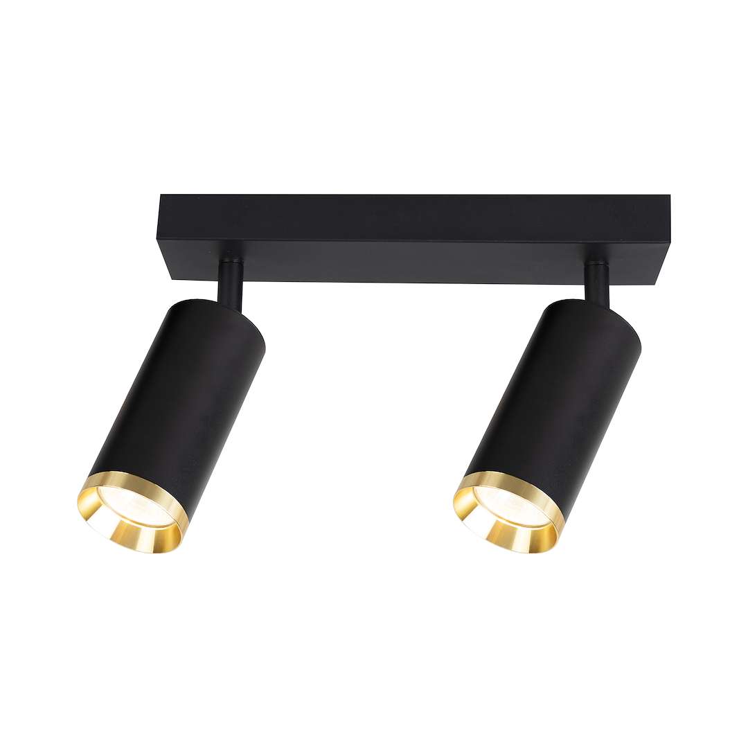 Lampa sufitowa z dwoma reflektorami, czarna ML2096 z serii MICA