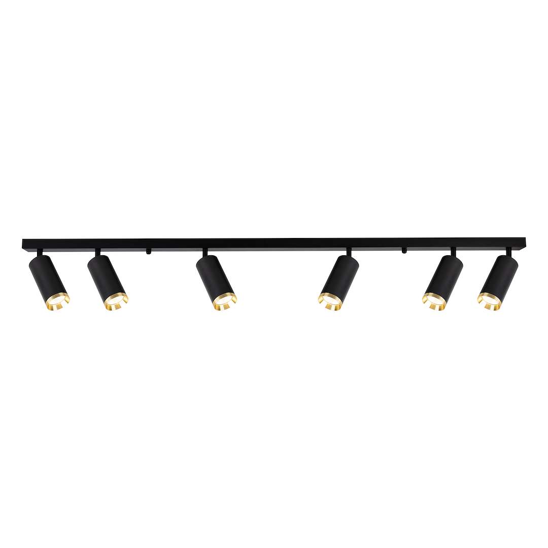 Listwa sufitowa z reflektorami, 6 x GU10, czarna ML2102 z serii MICA