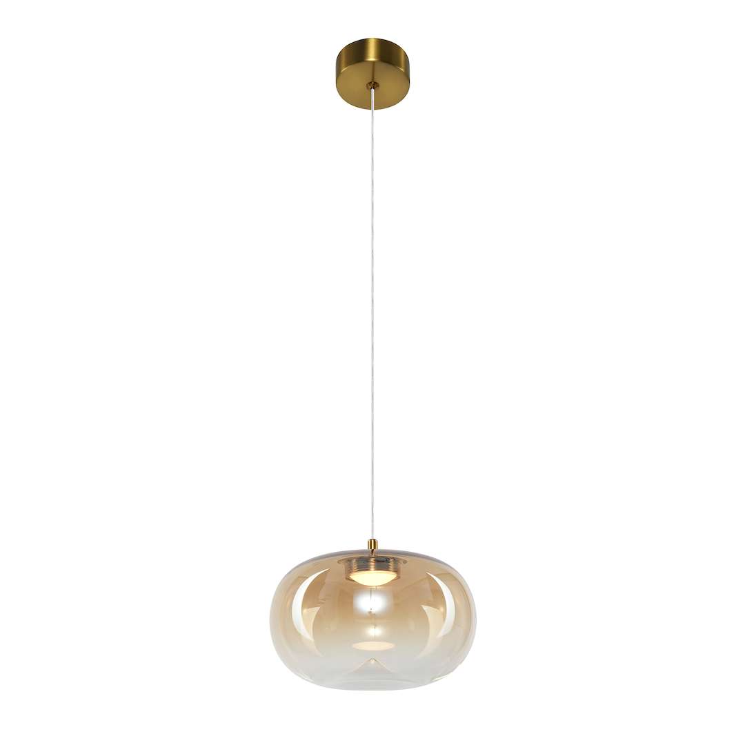 Lampa wisząca LED ze złotą podsufitką i kloszem ML1399 z serii VASO
