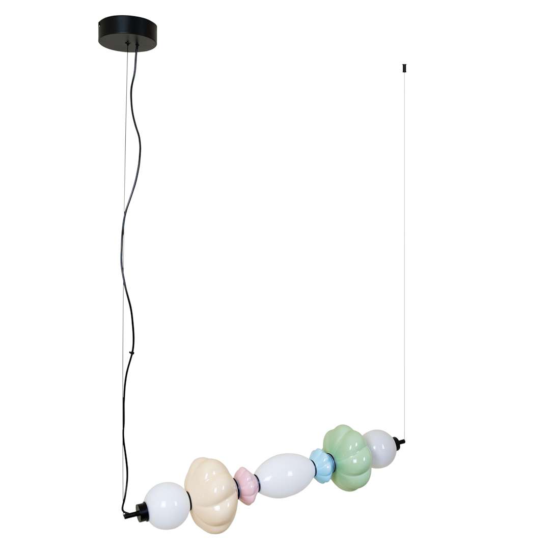 Retro lampa wisząca LED, kolorowe szkło Art Deco ML1421 z serii ASCOLI