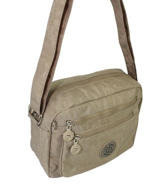 Stylowa Lekka Materiałowa Torba Pozioma Średnia Na Ramię Bag Street NR 2245 BEŻOWA 28 x 19 x 12 [cm]