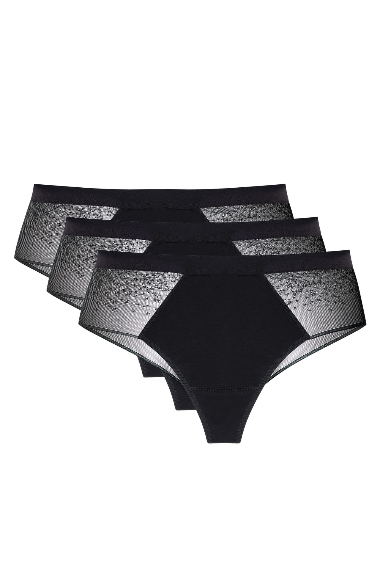 Milly/S figi bezszwowe oddychające trójpak (kolor czarny, rozmiar 40)