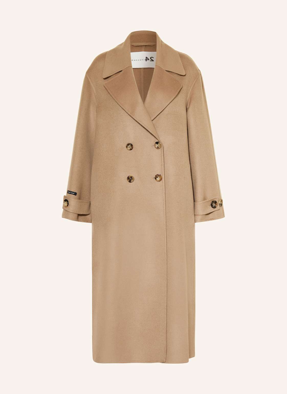 Manzoni 24 Wełniany Płaszcz Z Dodatkiem Kaszmiru braun