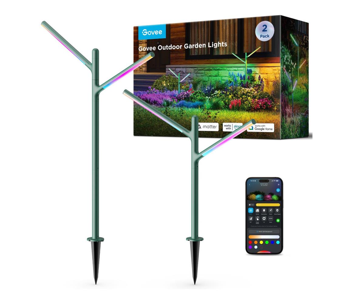 Govee -ZESTAW 2x LED RGBICWW LED/36W/230V IP66 2700-6500K Wi-Fi