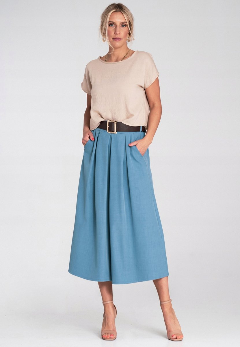 Spódnica z kieszeniami Spódnica z paskiem Niebieska M1201 r. S/M