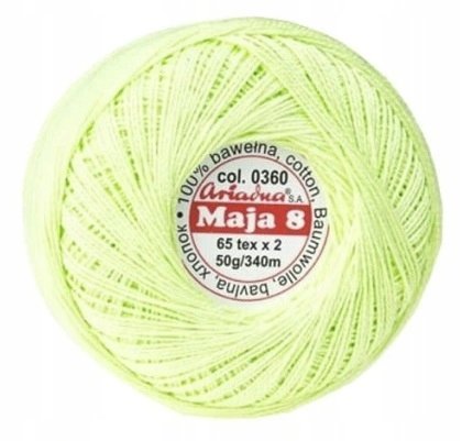 Kordonek ARIADNA MAJA 8 50g/340m kolor 0360 Groszkowy