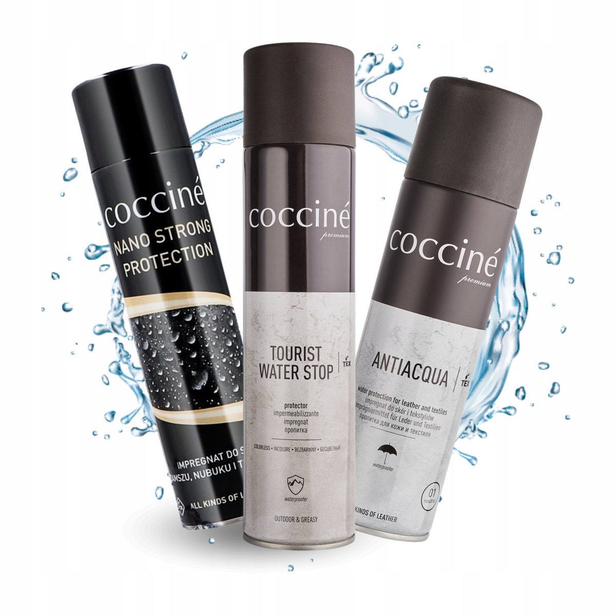 Zestaw 3x Wodoodporny Impregnat Strong Antiacqua Tourist Protector Coccine