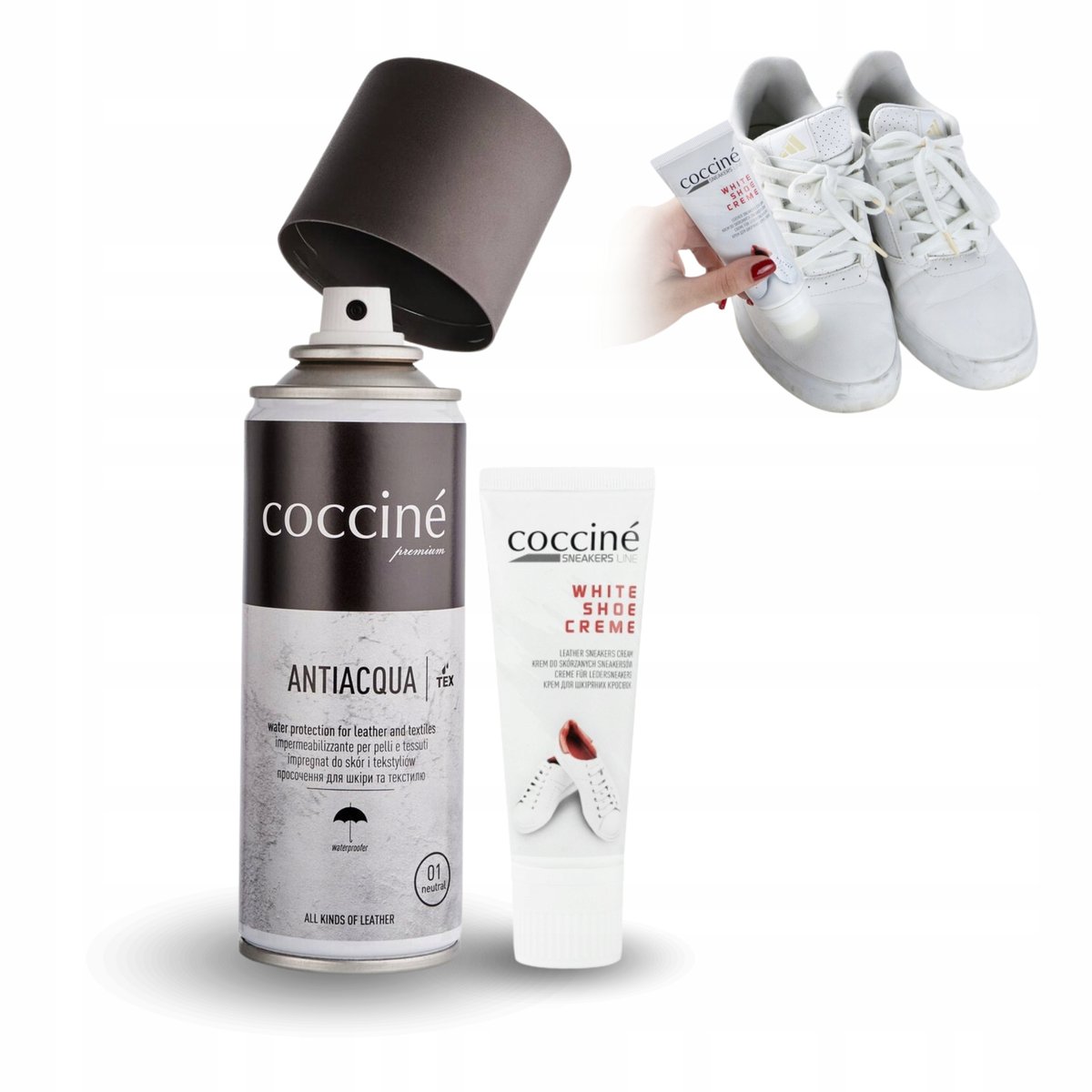 Biała Farba Korektor do Butów Sneakersów Impregnat Wodoodporny Coccine