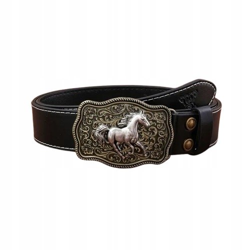 Pas Pasek Kowbojski Westernowy Czarny Koń Retro Vintage Texas Zachód 120 Cm
