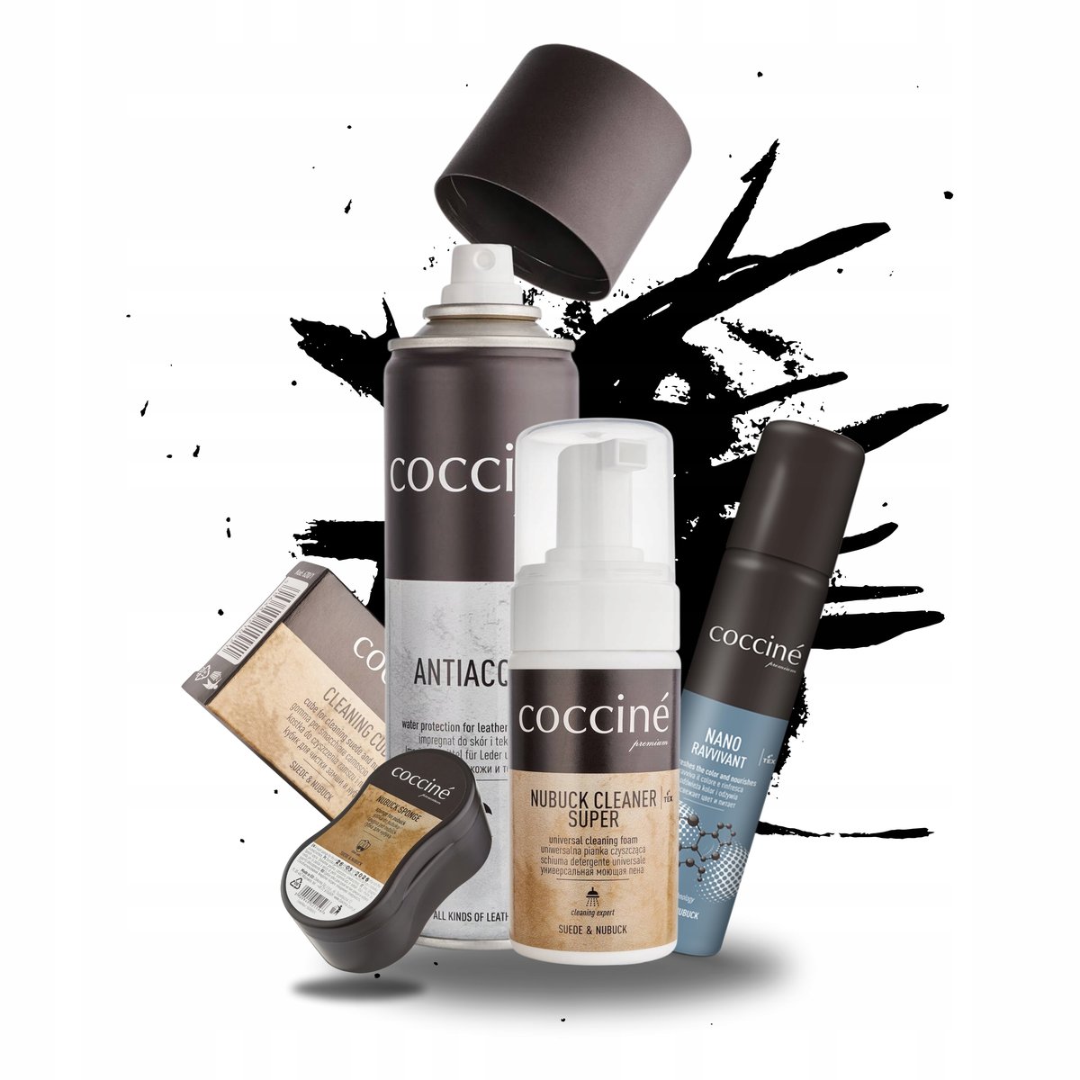 Wodoodporny Impregnat Nano Coccine Czarny 5w1 Pianka Cleaner do Butów