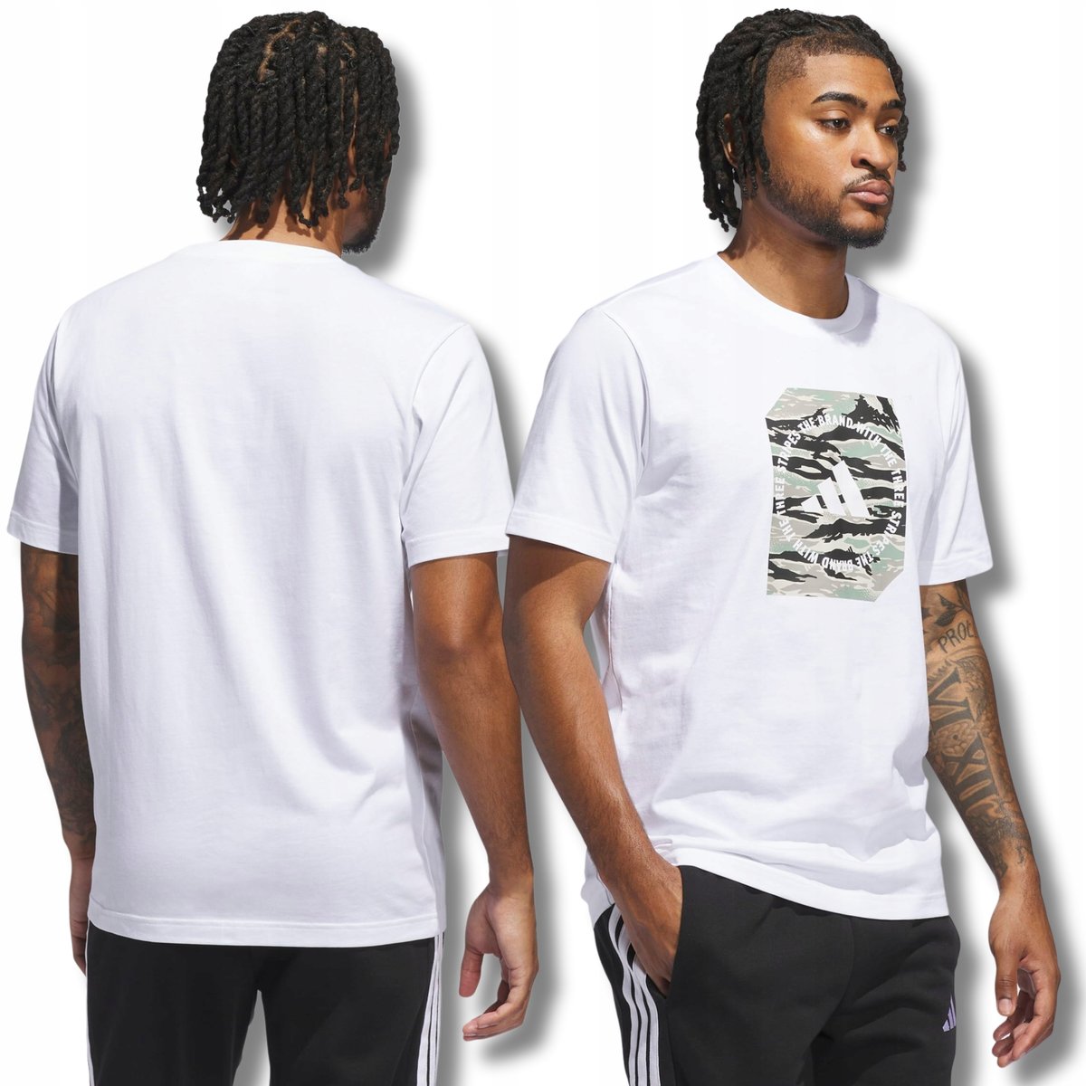 KOSZULKA MĘSKA ADIDAS SPORTOWA KRÓTKI RĘKAW T-SHIRT BAWEŁNIANA BIAŁA XL