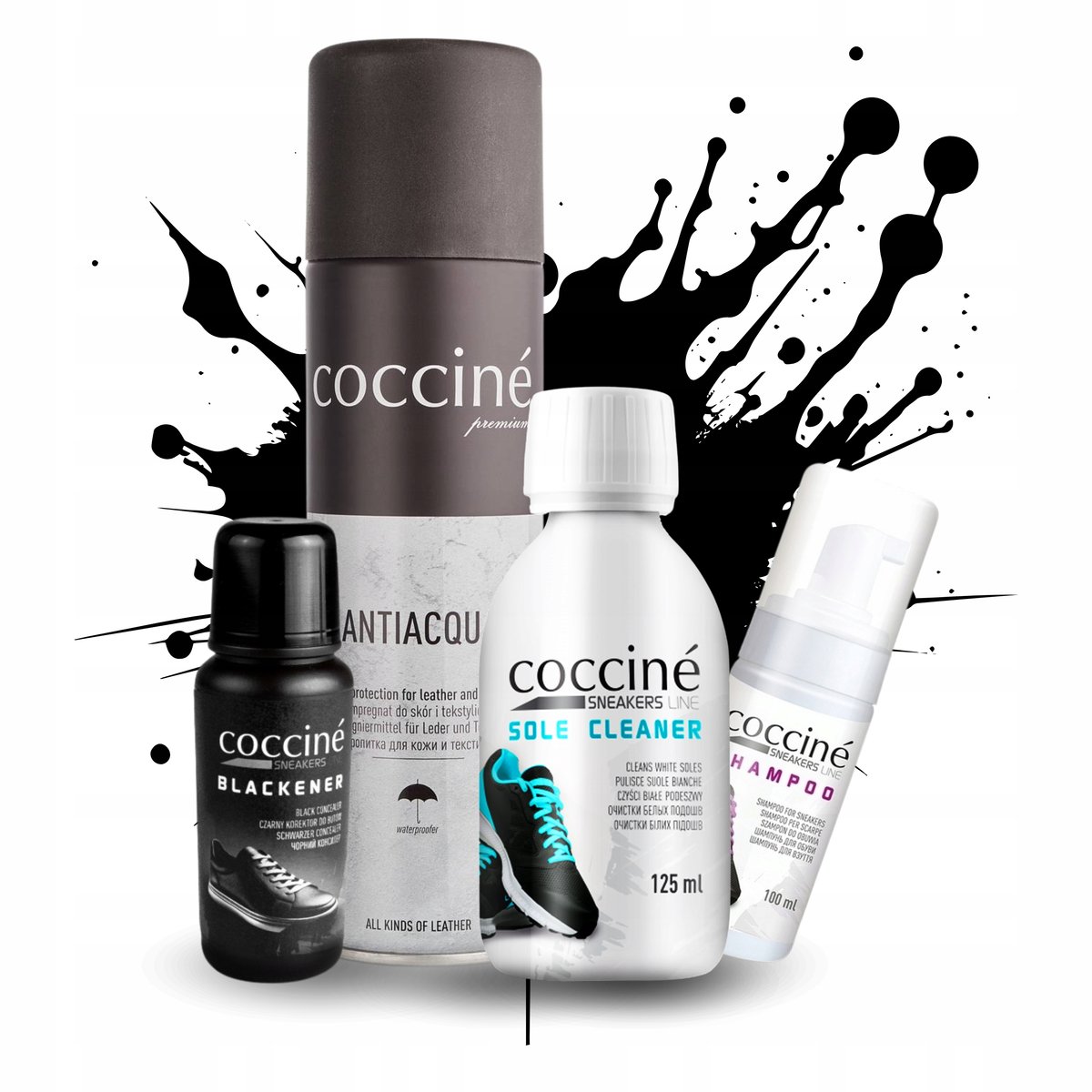 Zestaw do Pielęgnacji Renowacji i Ochrony Czarnych Butów Sneakersów Coccine