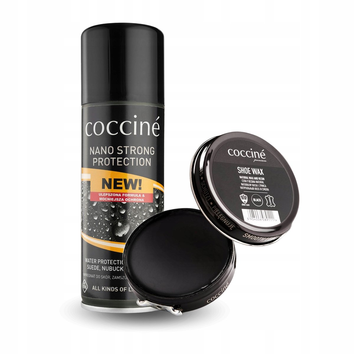 Czarna Pasta do Butów Wosk do Pielęgnacji Impregnat Nano Protector Coccine