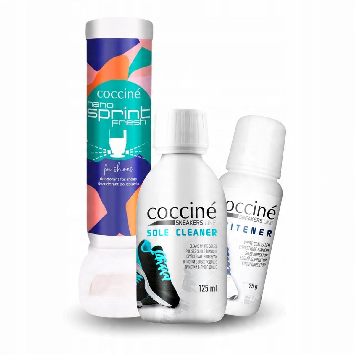 Zestaw Wybielający do Butów Sneakersów Whitener Sole Cleaner Dezodorant 3w1