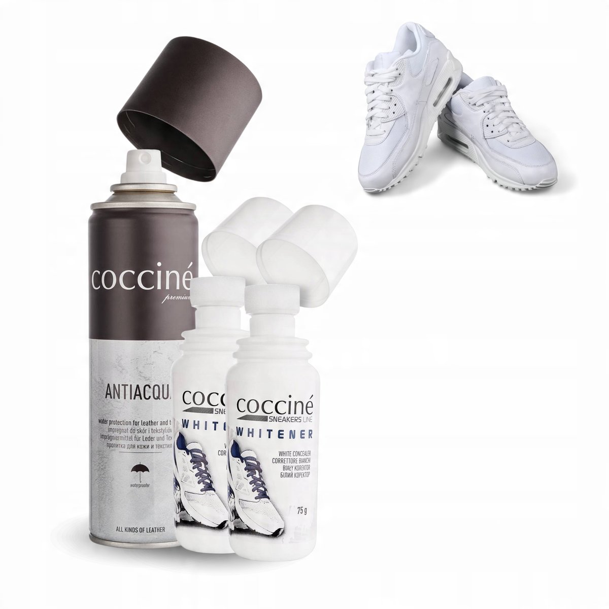 Pasta Biała do Butów 2x Wybielacz do Sneakersów Impregnat Ochronny Coccine